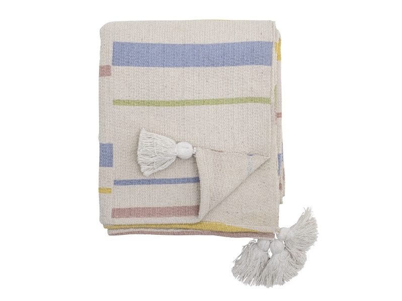 Bloomingville Pontino Plaid, Natur, Genanvendt Bomuld