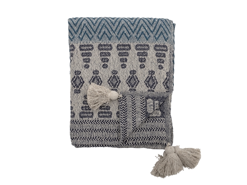 BLOOMINGVILLE Milas-heitto, sininen, kierrätettyä puuvillaa