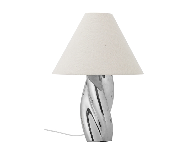 Bloomingville Silva Tischlampe, Silber, Steingut