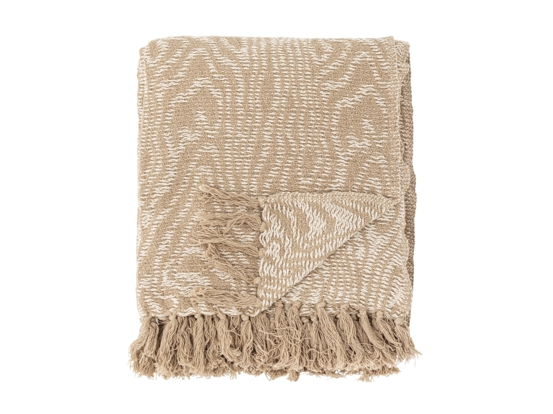 Bloomingville Okapi Plaid, Brun, Genanvendt Bomuld
