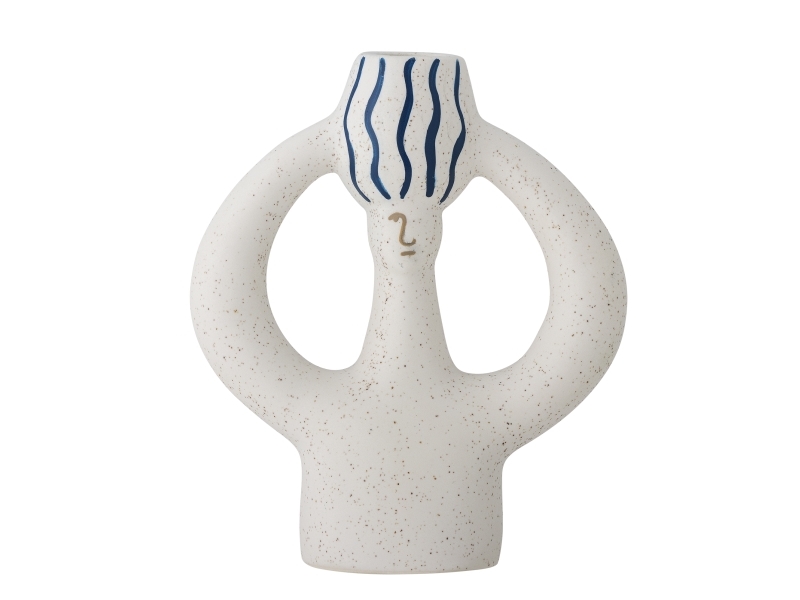 Bloomingville Hatty Kerzenhalter, Blue, Steingut