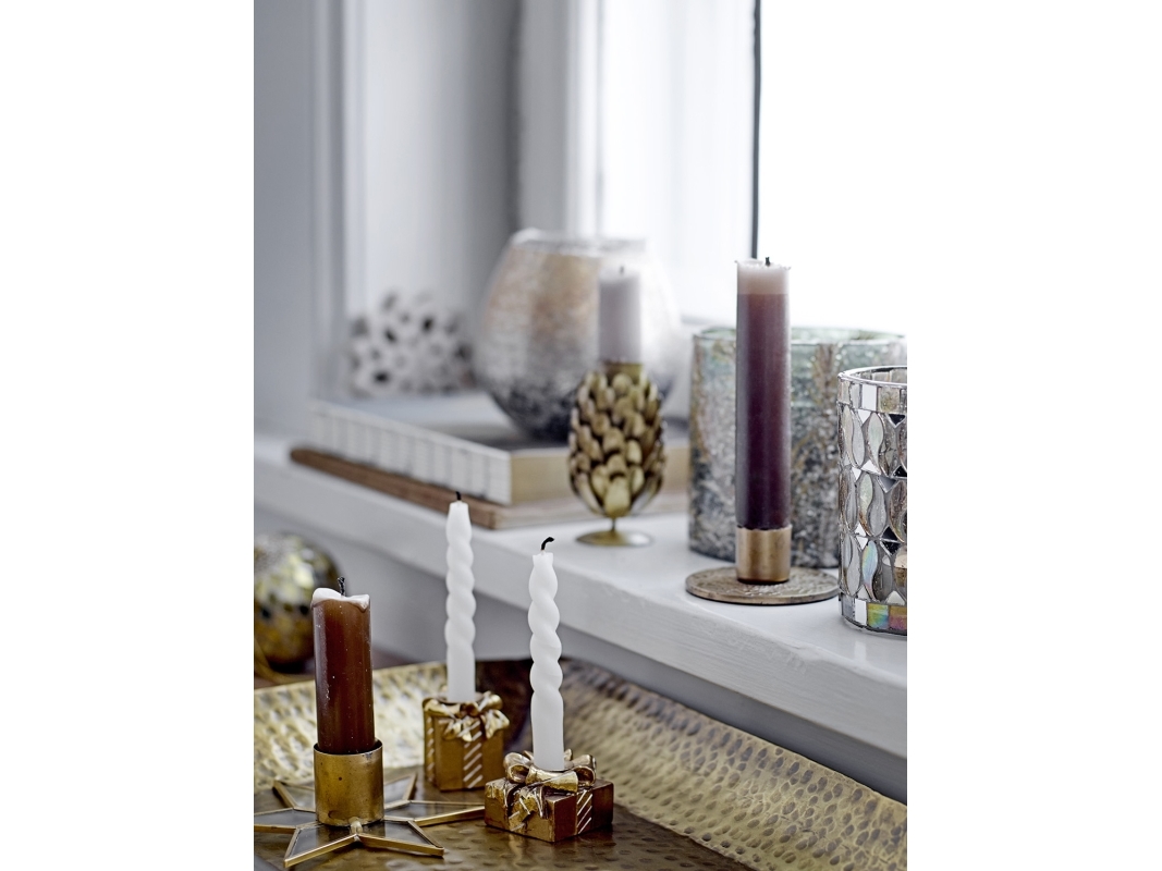 Bloomingville twist-ljus, vit, paraffin