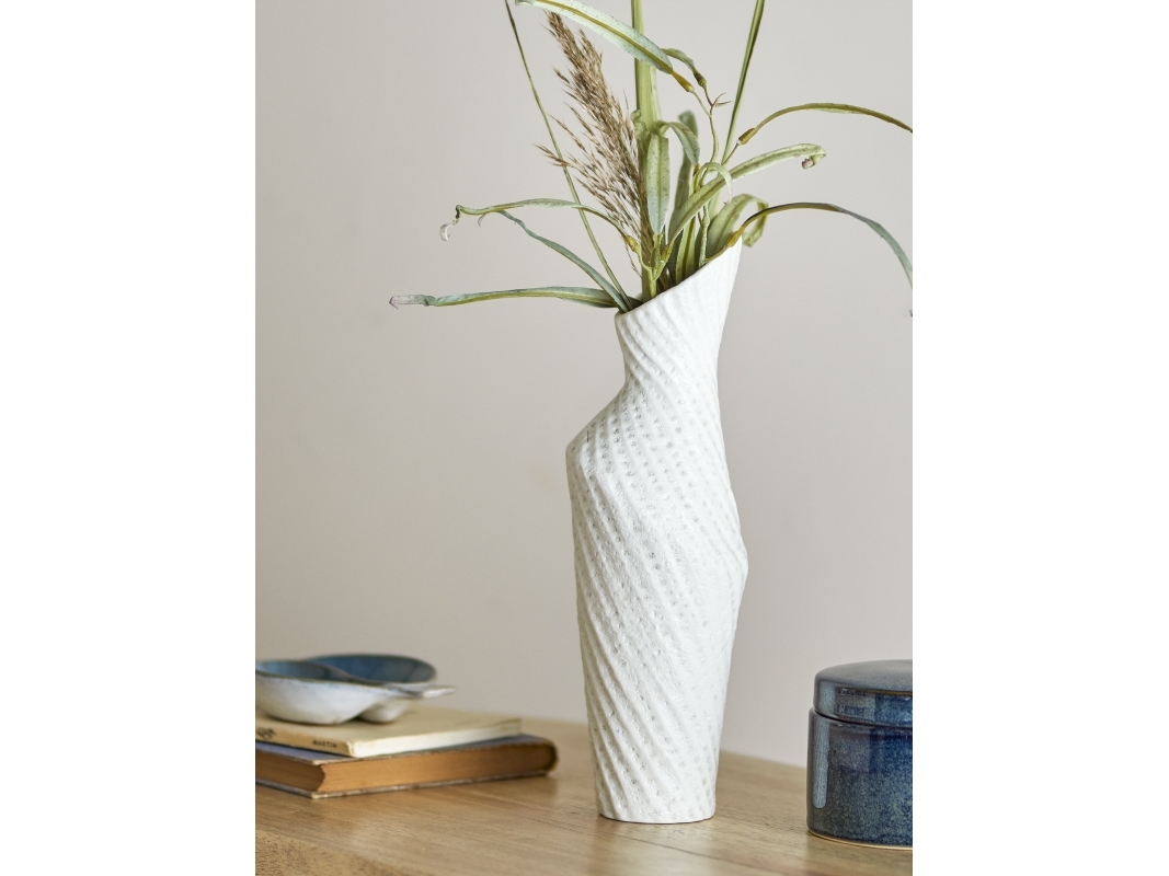 Bloomingville CREATIVE COLLECTION Fikla vas, vit, stengods