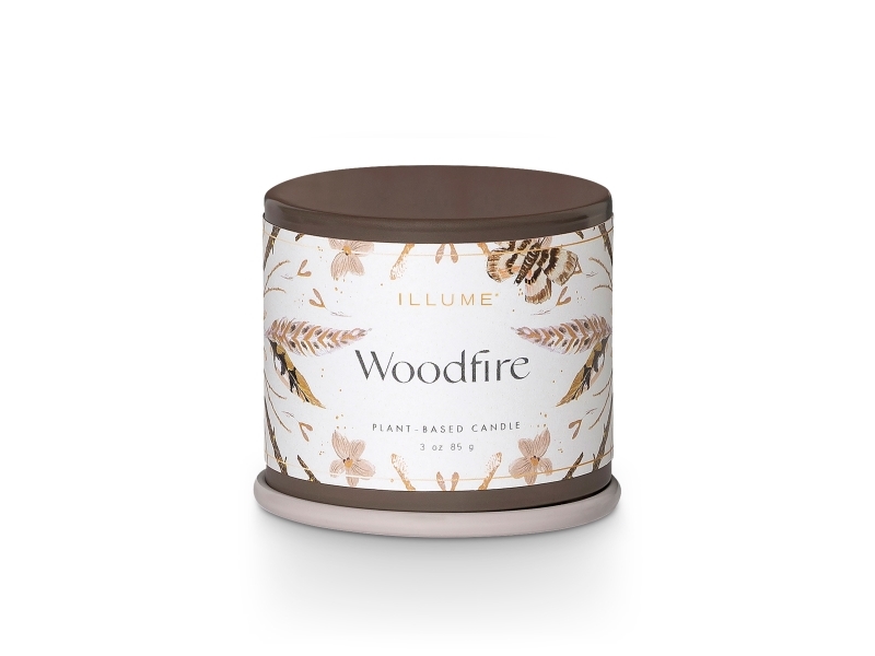 Illume Woodfire Demi Vanity Tin Duftkerze, Braun,