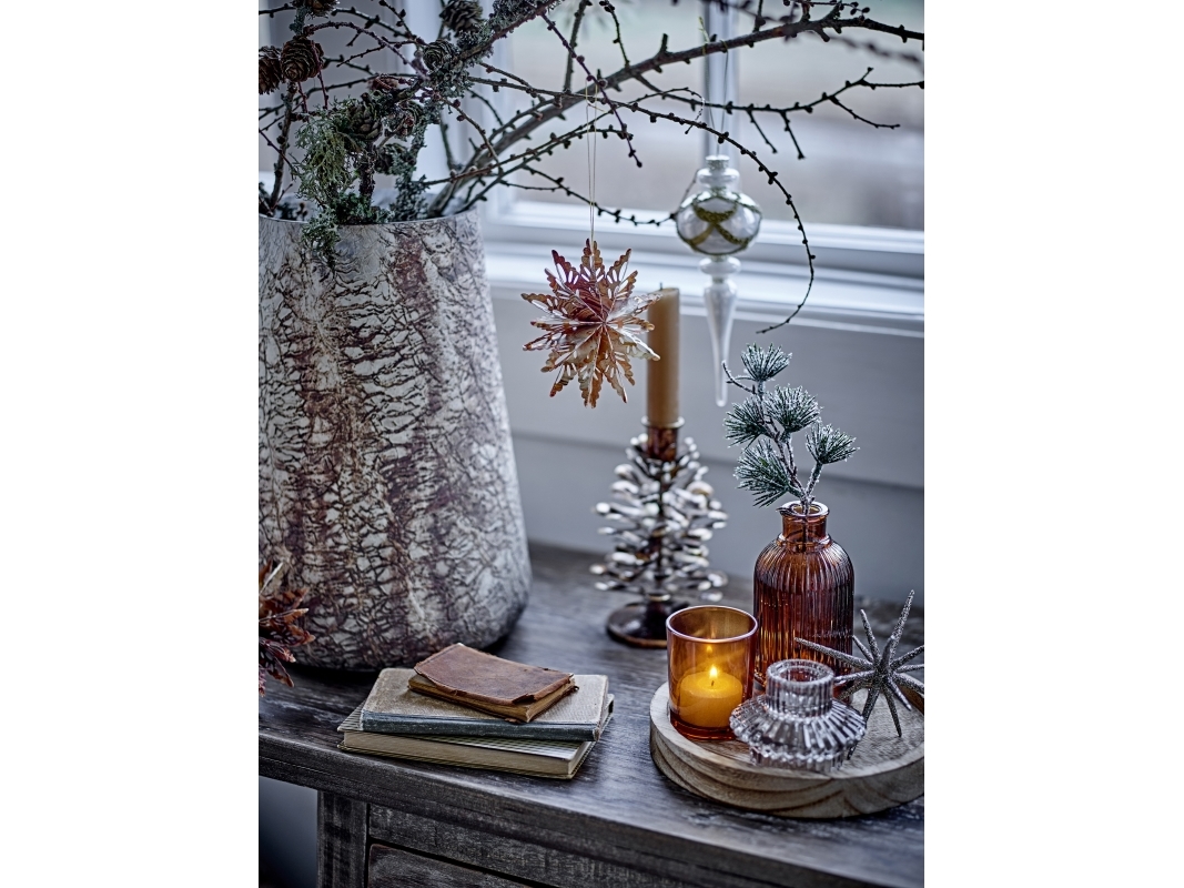 Bloomingville - Sanga Bakke m/fyrfadsstage, Brun, Glas, D18xH22,5 cm, Set of 6