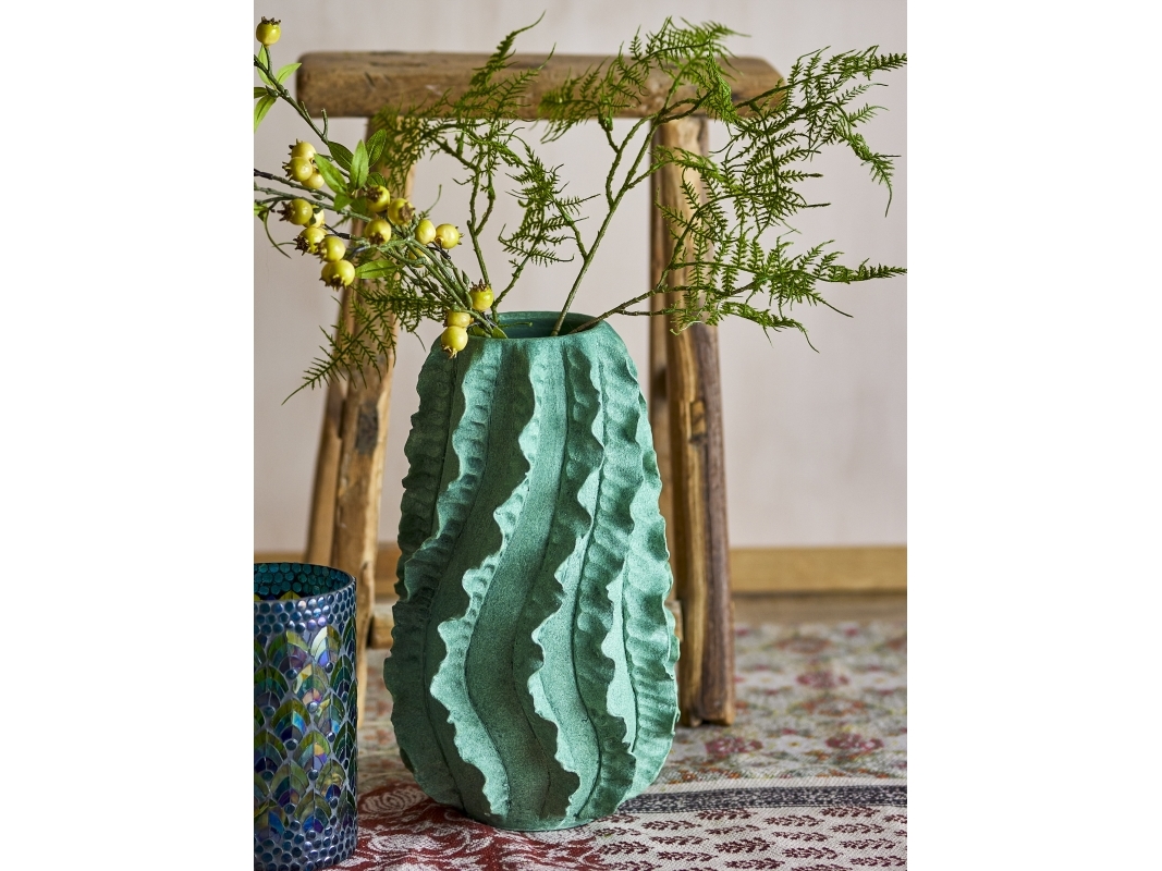 CREATIVE COLLECTION Natika Deko Vase, Grøn, Terrakotta