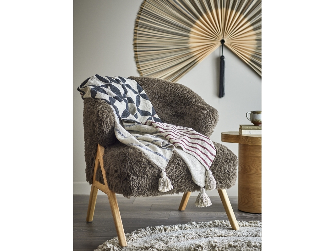 Bloomingville - Forma Plaid, Natur, Genanvendt Bomuld, L160xW130 cm