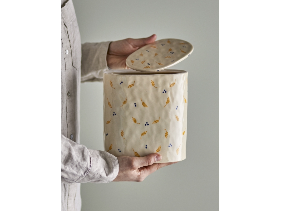 BLOOMINGVILLE Pippine-burk med lock, natur, stengods | N - A | GameStuff