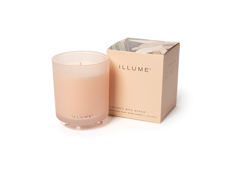 Illume Coconut Milk Mango Box Glass Candle, Rose,
