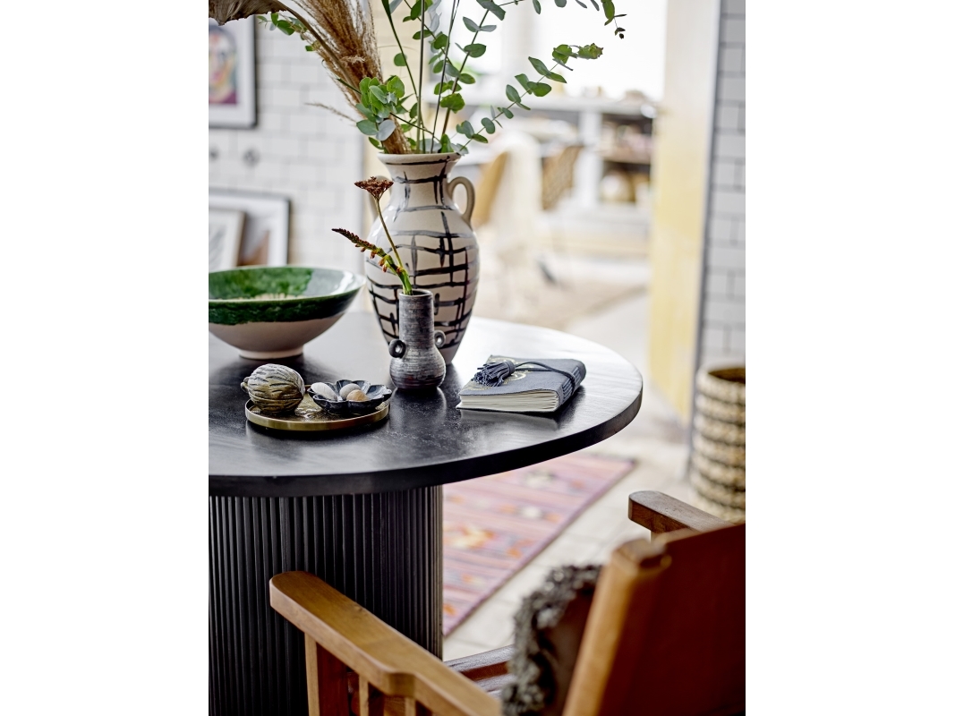 Bloomingville Ohana Vase, Schwarz, Steingut