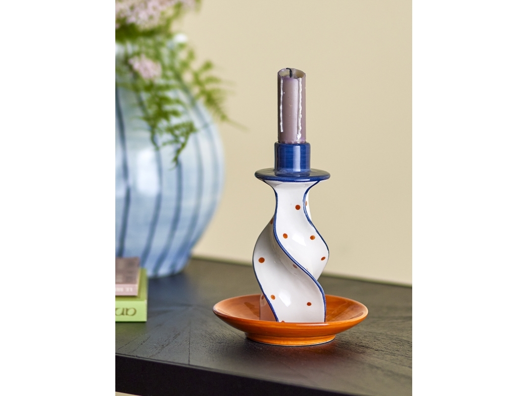 BLOOMINGVILLE vänster ljusstake flerfärgad stengods | Bordssättning - Bar & vin - Ljusstakar och Lampor | GameStuff