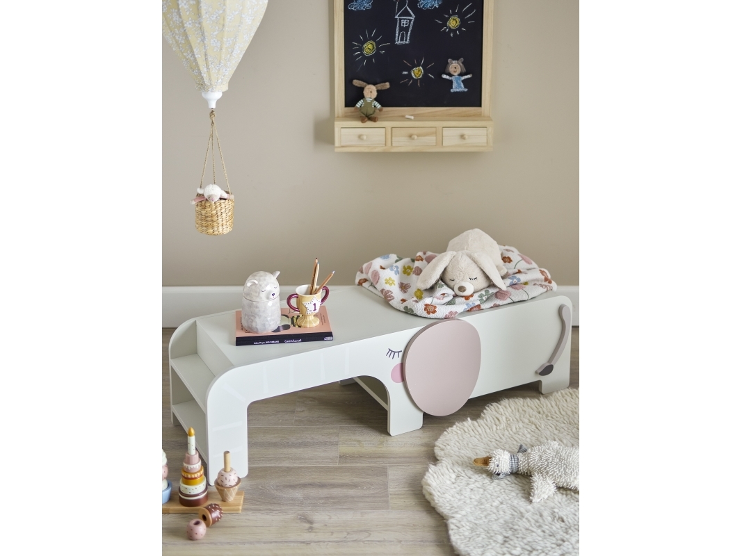 BLOOMINGVILLE MINI Ferdinand Bænk, Grå, FSC®100%, MDF | Baby & barn - Barnrummet - Dekoration | GameStuff