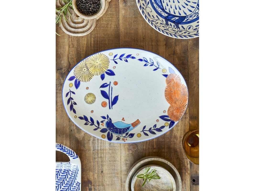 CREATIVE COLLECTION Lynna serveringsfat flerfärgat stengods