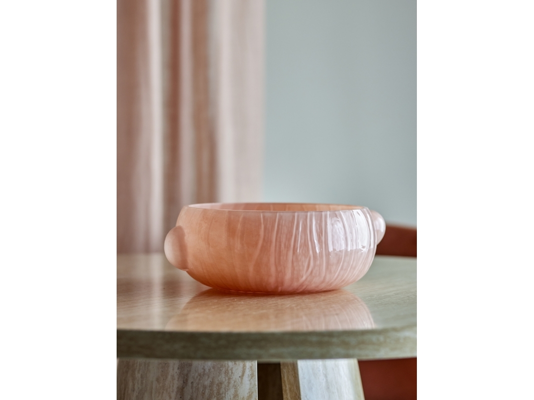 BLOOMINGVILLE Lalie-skål, rosa, glas