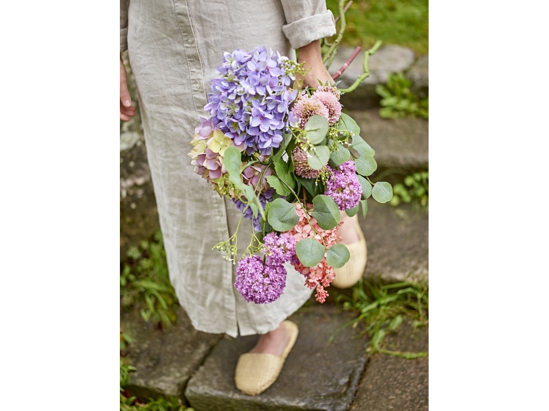 Bloomingville - Edge Buket, Lilla, Kunstige Blomster, D30xH80 cm