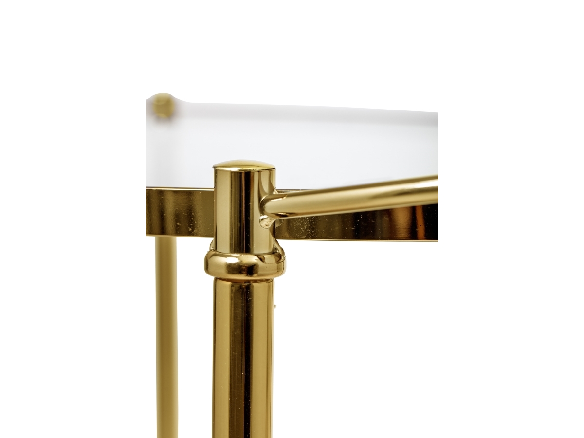 Barbord anretterbord trolley Bloomingville Nordic guldbelagt i jern og glas H81xB46xL86 cm