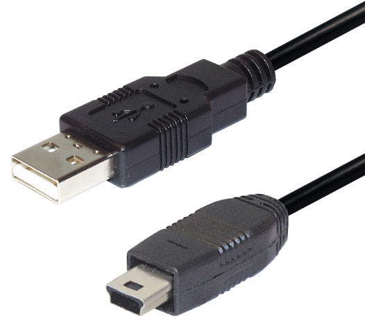 Transmedia C 158-1, 1 M, Usb A, Mini-Usb A, Sort