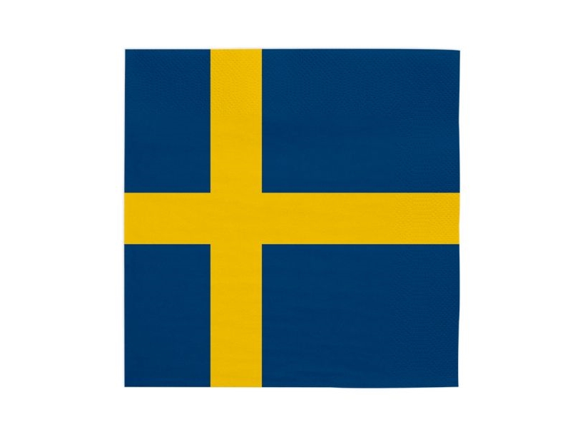 Schweden Flaggen-Servietten, 20 Stk