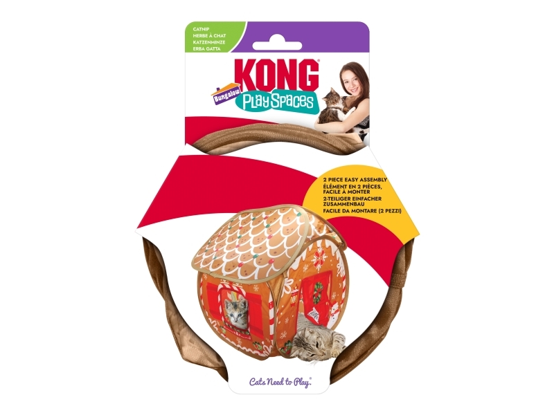 KONG Holiday Play Spaces Gingerbread Bungalow kattelegetøj