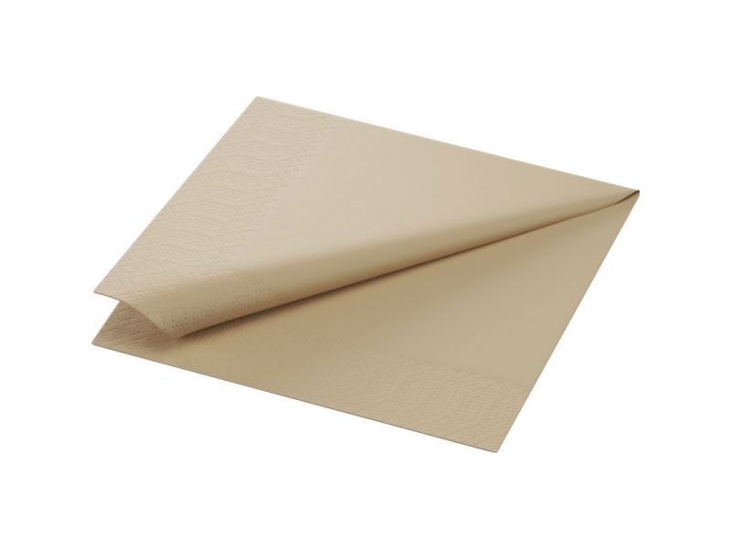 Frokostserviet, Duni, 1/4-fold, 3 lag tissue, brun 330mmx330mm, pakke a 250 stk