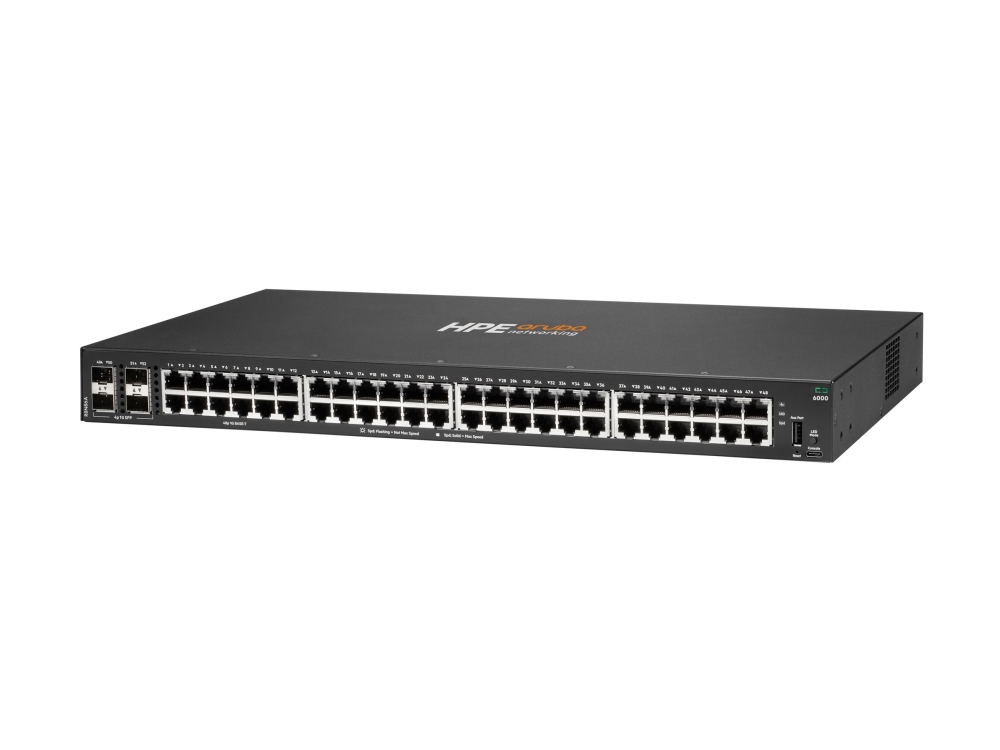 HPE Aruba 6000 48G 4SFP Switch - Switch - L3 - Administrerad - 48 x 10/100/1000 + 4 x Gigabit SFP - sida till sida luftflöde - rackmonterbar - Växelström 100 - 127 V/200 - 240 V | Datortillbehör - Nätverk - Switchar | GameStuff