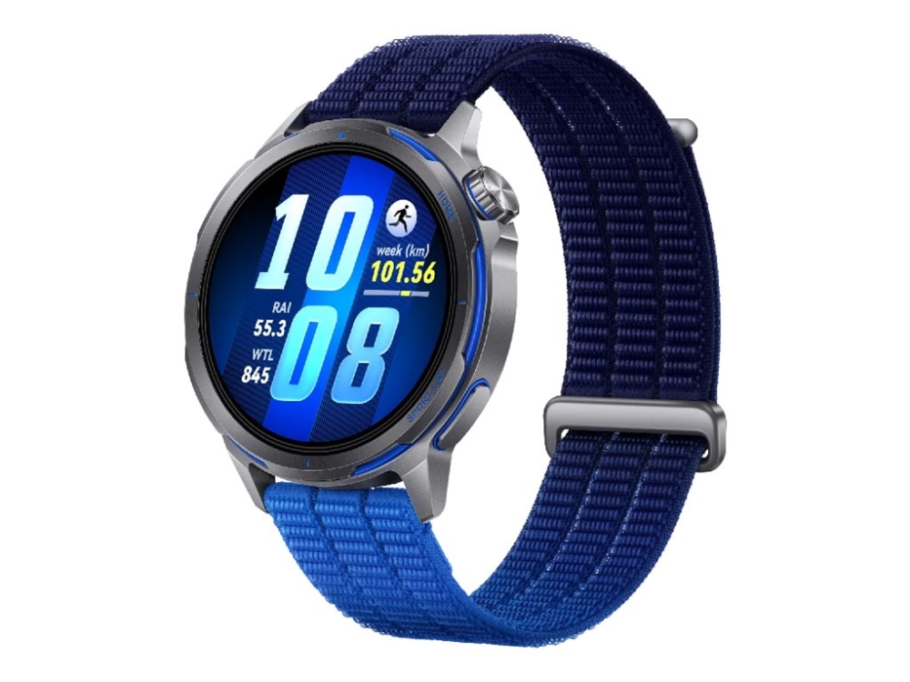 Huawei Watch GT Runner 2 - Aerospace-grade titanium alloy - sportklocka med rem - AirDry woven - handleds: 120-190 mm - display 1.32 - Bluetooth 6.0 BLE/BR, NFC - 34.5 g  - skymningsbl&aring;