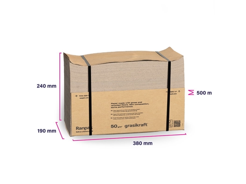 Pakkefyld Af Papir, Fillpak Tt Grasikraft, 1 Lag, 50 G/M2, 380 Mm X 500.00 M, 90 % Genbrug, Brown Zi