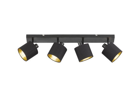 TRIO TOMMY, Overflade spotlys, E14, 4 pære(r ), LED, 230 V, Sort