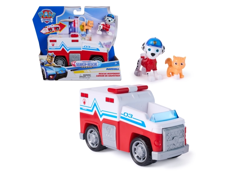 Paw Patrol - Search & Rescue: Marshalls Rettungsfahrzeug Mit 2 Figuren, 3 Jahr(E), Mehrfarbig