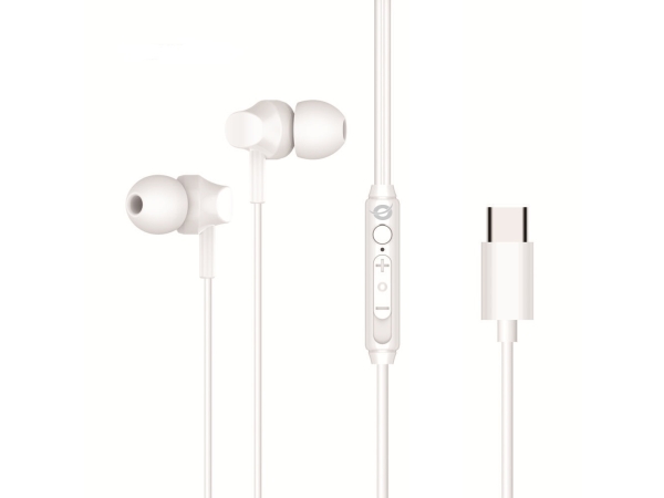 Conceptronic Brendan03w Usb-C In-Ear-Headset, Kabelgebunden, Anrufe/Musik, 20 - 20000 Hz, 13 G, Kopfhörer, Weiß