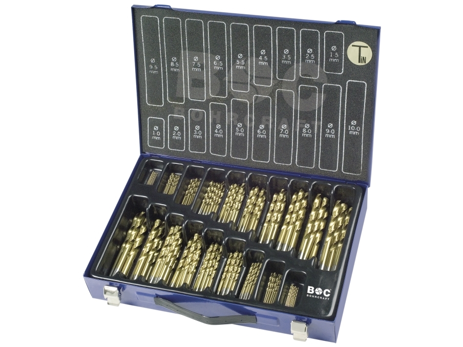 Bohrcraft Spiralborsæt Mt170 1,0-10,0X0,5Mm Din 338 Hss-Tin - 170 Dele