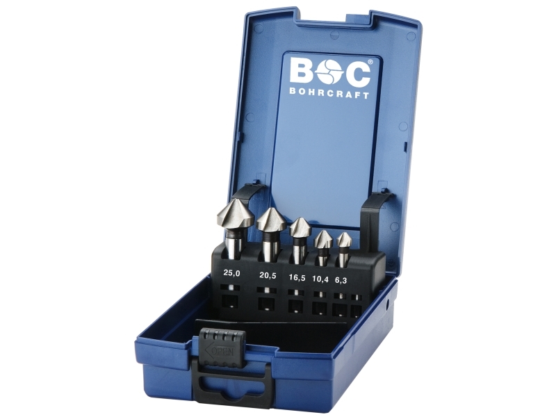 Bohrcraft Forsænkersæt Ks5-K 6,3-25,0Mm Din 335C Hss-E Co5 90° 5 Dele Abs-Box