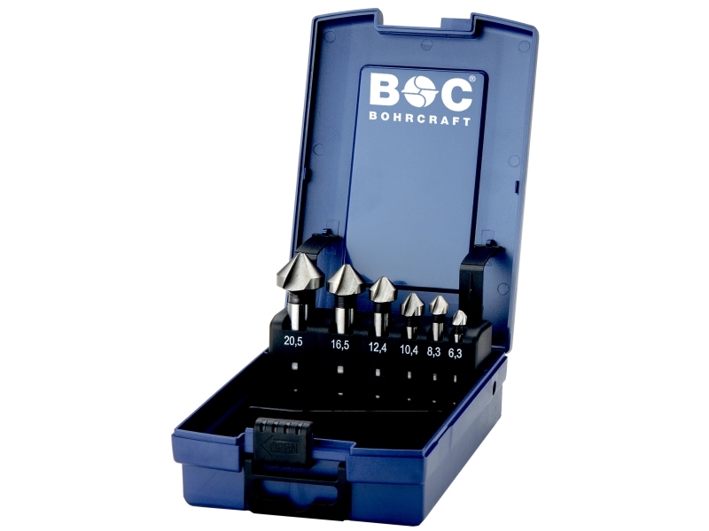 Bohrcraft Forsænkersæt Ks6-K Co 6,3-20,5Mm Din 335C Hss-E Co5 90° 6 Dele Abs-Box