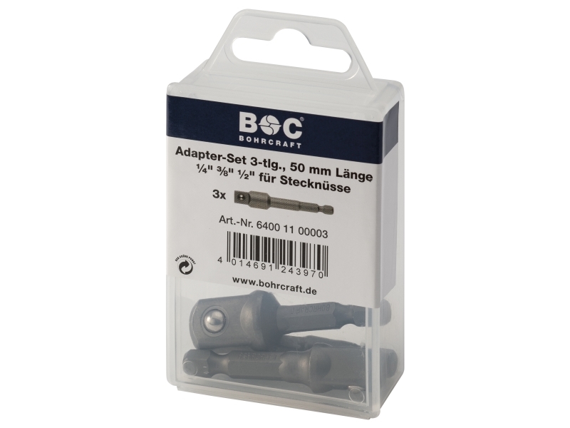 Bohrcraft Bits Adaptersatz 1/4, 3/8, 1/2