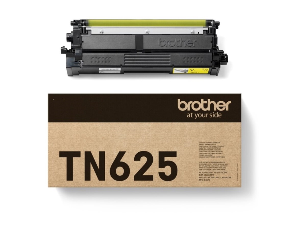 Brother TN625Y - Gul - original - boks - tonerpatron - for Brother DCP-L8630CDW, HL-L8430CDW, HL-L8570CDW, MFC-L8730CDW  Workhorse MFC-L8970CDW