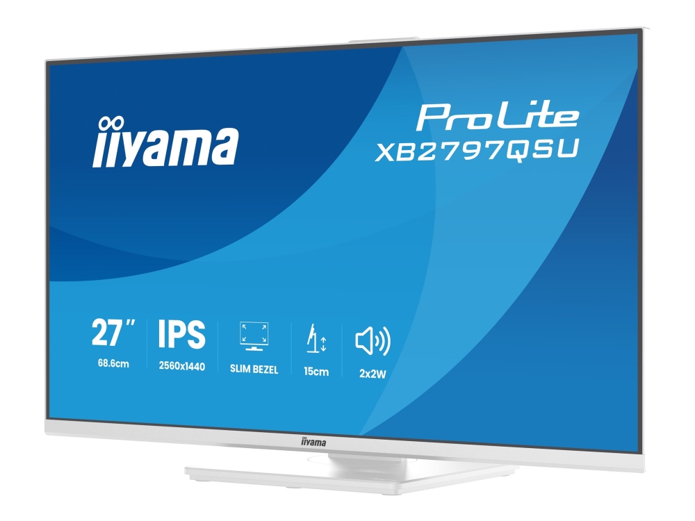 Iiyama Prolite Xb2797qsu-W1, 68,6 Cm (27"), 2560 X 1440 Pixel, Quad Hd, Led, Weiß
