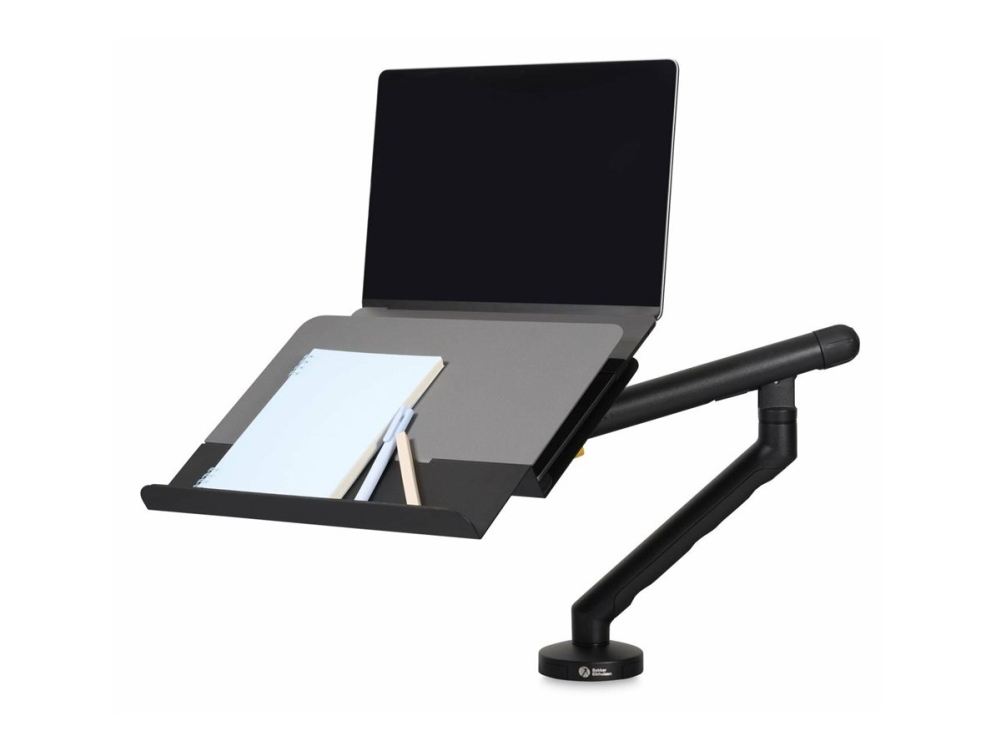 BakkerElkhuizen - Komponenter til montering (notebook-holder, dokumentholder) - stål, aluminium - sort, mørkegrå - skærmstørrelse: 11.6-17 - monteringsgrænseflade: 100 x 100 mm