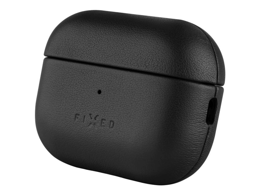 Fixed Podsleather - Beskyttelsescover Til Trådløse Ørespidsers Opladningsetui - Ægte Læder - Sort - For Apple Airpods (3. Generation)