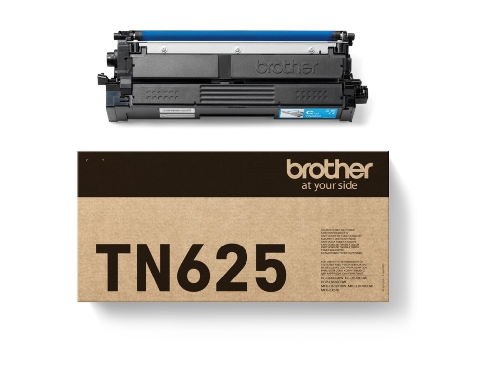 Brother TN625C - Cyan - original - boks - tonerpatron - for Brother DCP-L8630CDW, HL-L8430CDW, HL-L8570CDW, MFC-L8730CDW  Workhorse MFC-L8970CDW