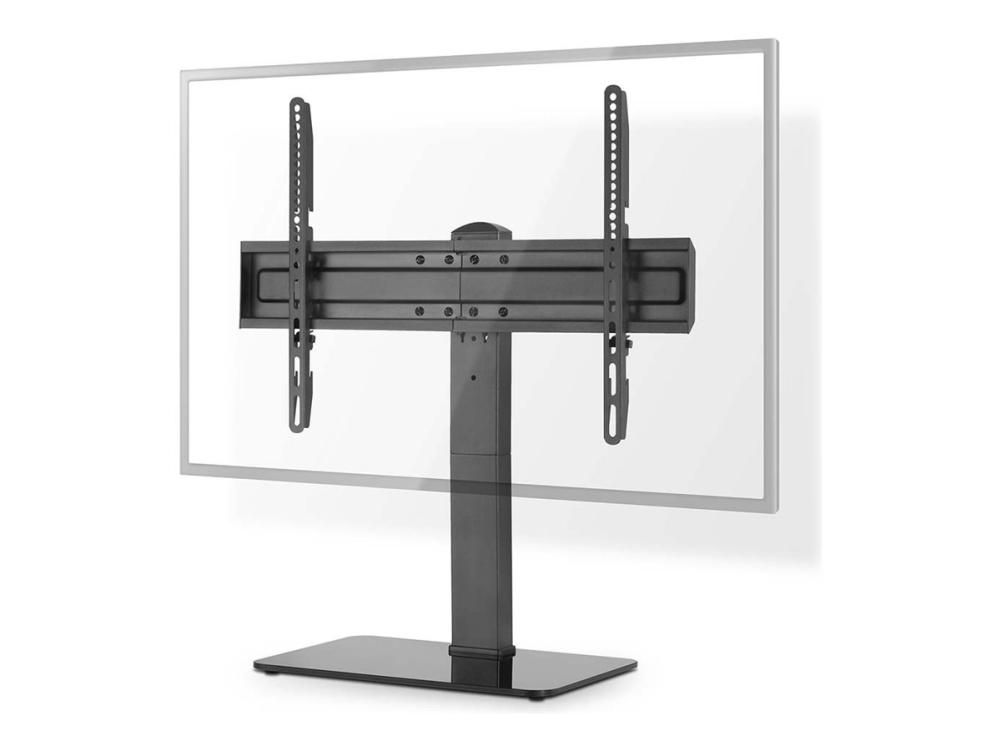 Nedis - Stativ - Fikseret - For Lcd Tv - Stål, Hærdet Glas - Sort - Skærmstørrelse: 37"-70" - Skrivebord