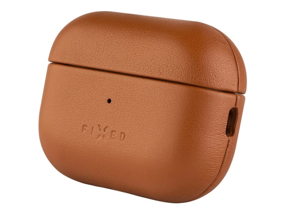 Fixed Podsleather - Beskyttelsescover Til Trådløse Ørespidsers Opladningsetui - Ægte Læder - Brun - For Apple Airpods (3. Generation)