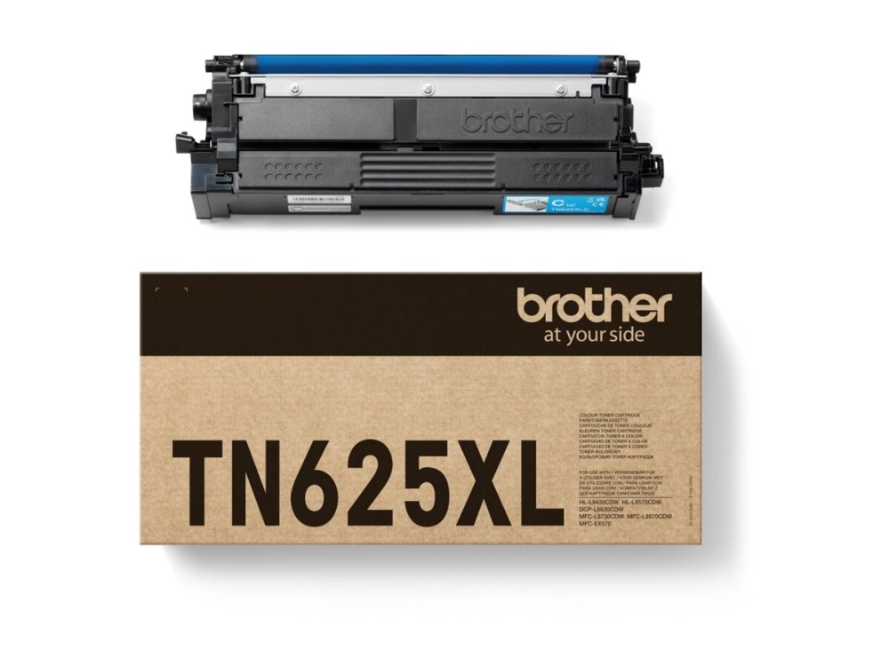 Brother Tn625xlc - Høj Kapacitet - Cyan - Original - Boks - Tonerpatron - For Brother Dcp-L8630cdw, Hl-L8430cdw, Hl-L8570cdw, Mfc-L8730cdw Workhorse