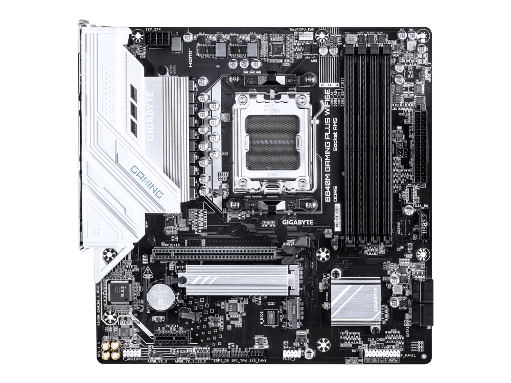 Gigabyte B840m Gaming Plus Wifi6e - Bundkort - Micro Atx - Socket Am5 - Amd B840 Chipset - Usb-C 3.2 Gen 1, Usb 3.2 Gen 1, Usb 3.2 Gen 2 - Gigabit La