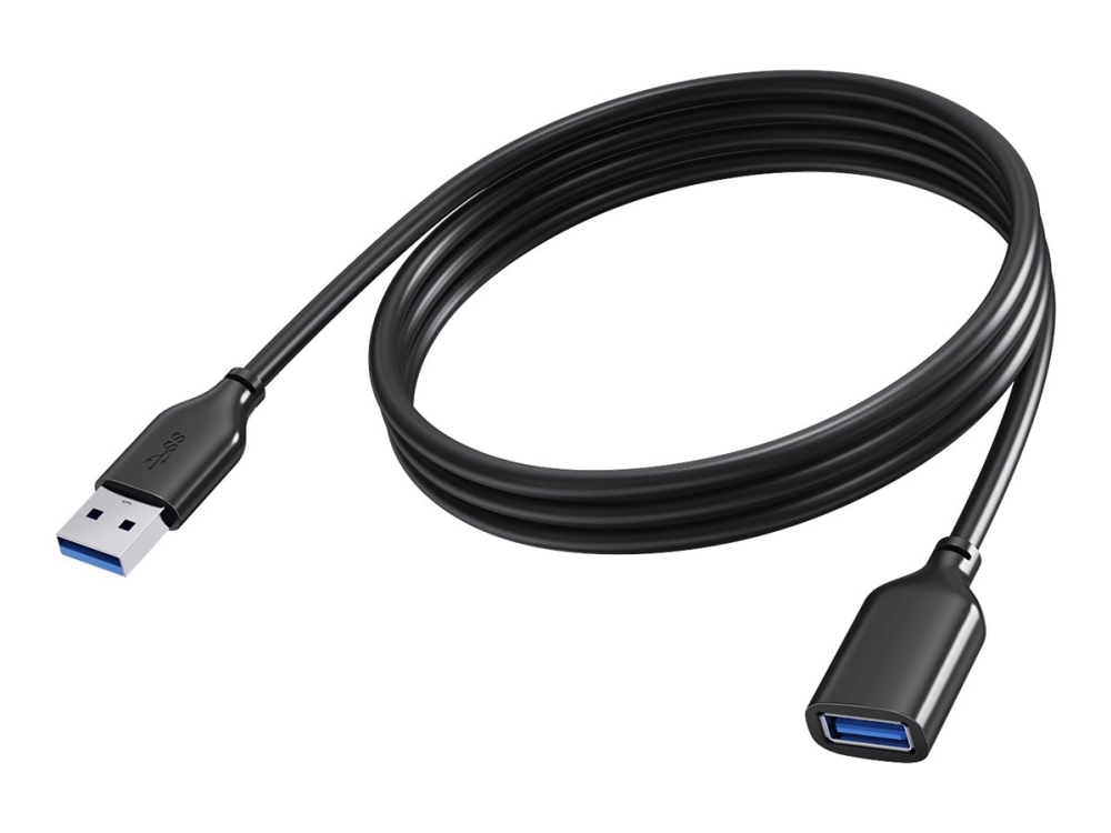 Vision - Usb Forlængerkabel - Usb Type A (Hun) Til Usb Type A (Han) - Usb 3.0 - 2 M - Sort