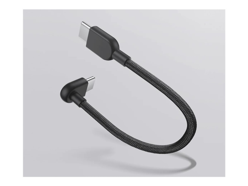Xiaomi - Usb-Kabel - Usb-C (Han) Vinklet Til Usb-C (Han) - 3 A - 10 Cm - Braided, Fast Charging Op Til 60 W, Fleksibel - Mørkegrå