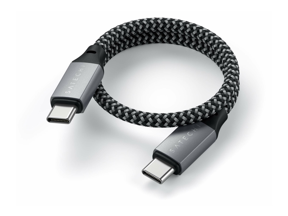 Satechi - USB-kabel - USB-C (hane) till USB-C (hane) - 25 cm - USB-strömförsörjning (100W) | Datortillbehör - Kablar & adaptrar - Datakablar | GameStuff