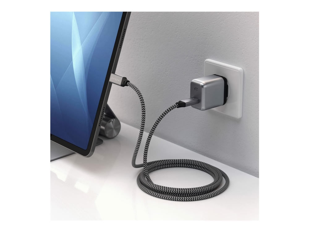 Satechi - USB-kabel - USB-C (han) til USB-C (han) - USB 2.0 / USB 3.1 / USB 3.2 / USB4 / Thunderbolt 3 / Thunderbolt 4 - 79 cm - USB Power Delivery (100 W), 8K60 Hz support, 4K60 Hz support, 5K60 Hz support