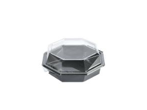 Multibox Octaview 1-Fach 190X190x80 Mm Mit Deckel Rpet Grau/Klar, 280 Stk/Karton