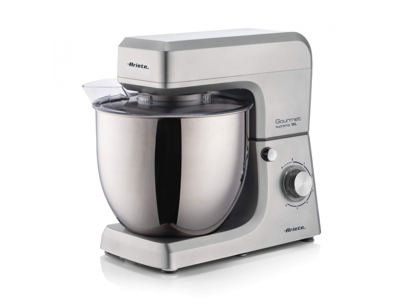 Ariete 1576, Bordmixer, Rustfrit stål, Piskning, Æltning, Blanding, 10 L, Knapper, Drejning, Rustfrit stål