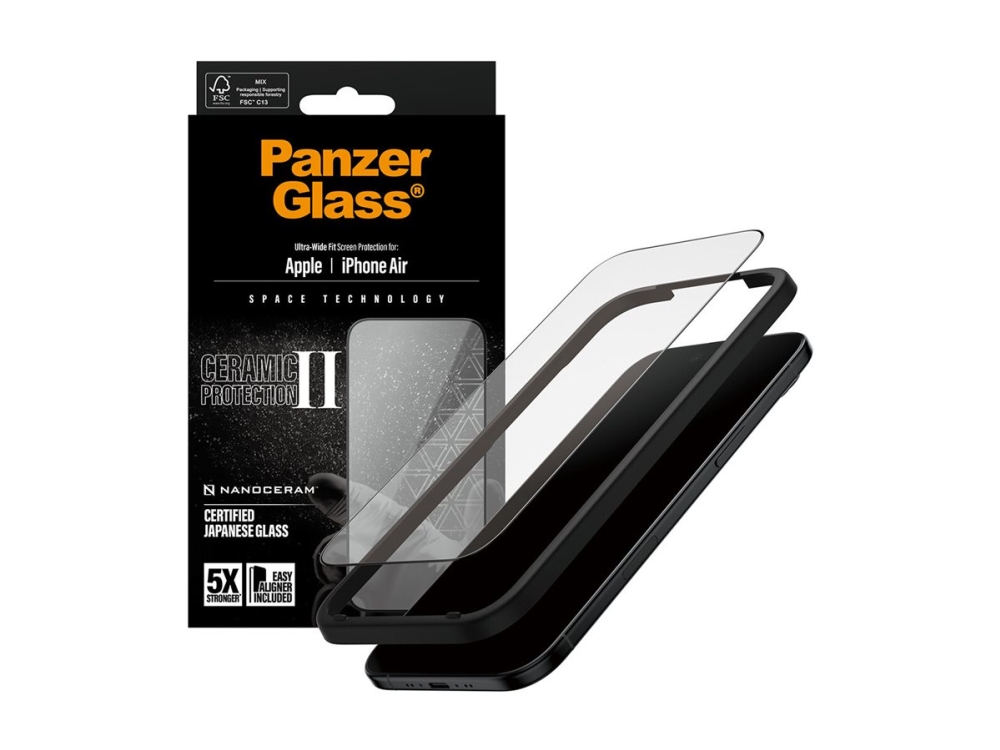 PanzerGlass Ceramic II Screen Protector iPhone Air | Ultra-Wide Fit w. EasyAligner